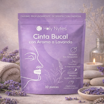 Cinta Bucal Antirronquidos con Lavanda (30 uds) | Mejora el Sueño y Respiración Nasal