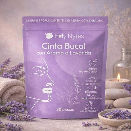 Cinta Bucal Antirronquidos con Lavanda (30 uds) | Mejora el Sueño y Respiración Nasal