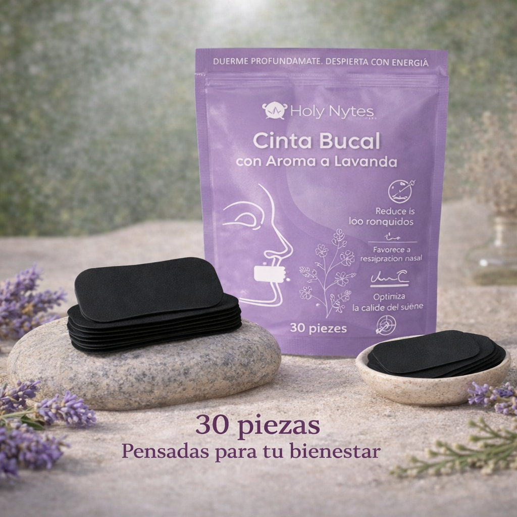 Cinta Bucal Antirronquidos con Lavanda (30 uds) | Mejora el Sueño y Respiración Nasal