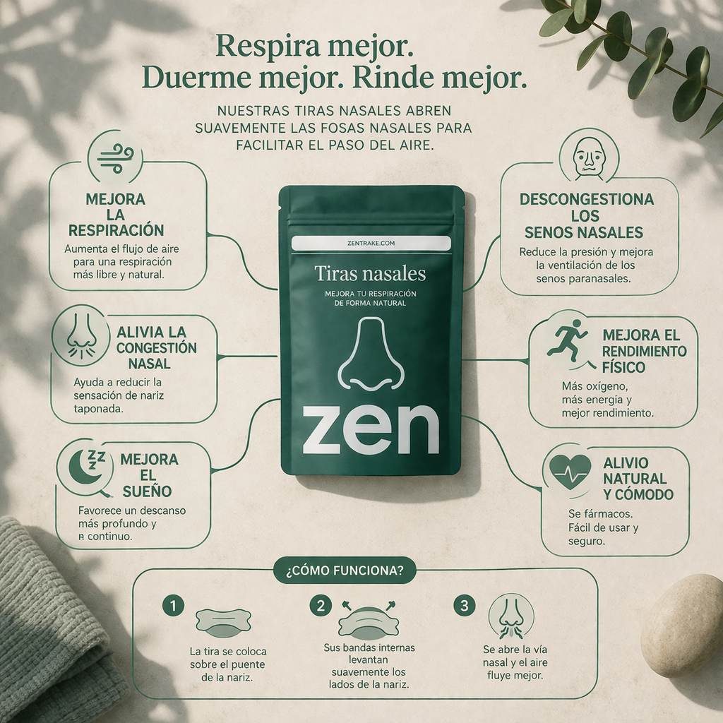 Tiras Nasales Zen (30 uds) | Mejora la Respiración y Descanso Natural
